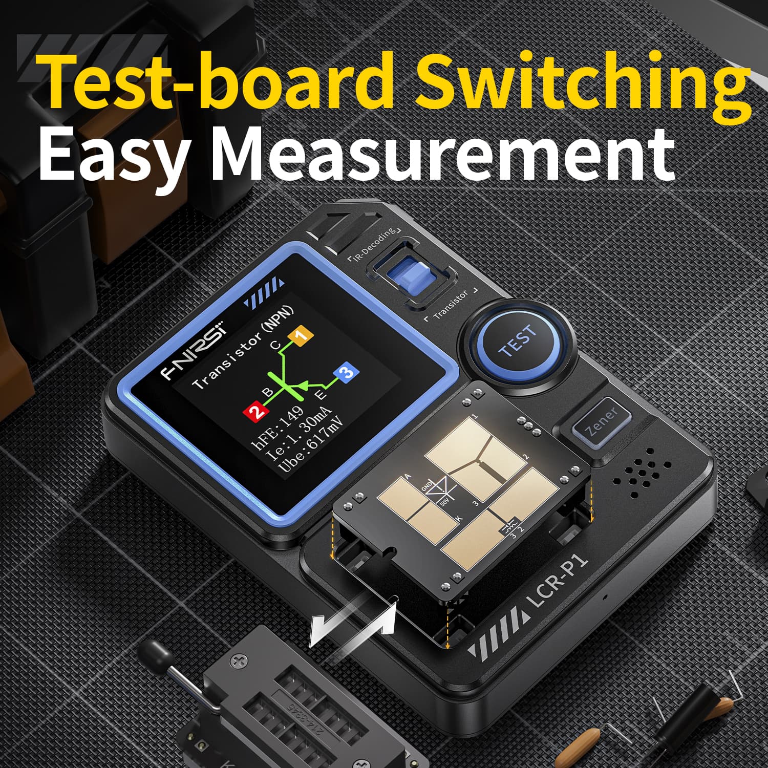 FNIRSI LCR-P1 multimetr - wielofunkcyjny tester elementów elektronicznych np. tranzystorów, cewek, diod, rezystorów itp.