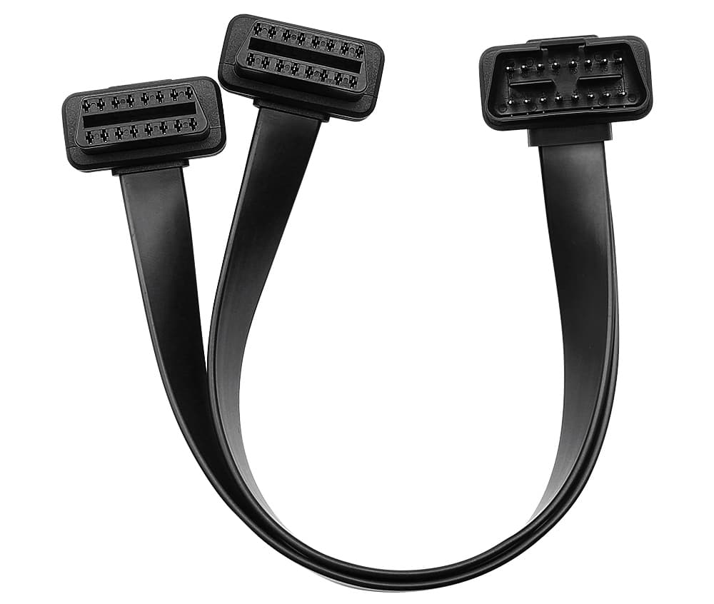 Rozgałęźnik płaski podwójny OBD-2 długość 30cm serwisowy, elastyczny kabel 16-żyłowy np. do interfejsów diagnostycznych OBD-II, GPS