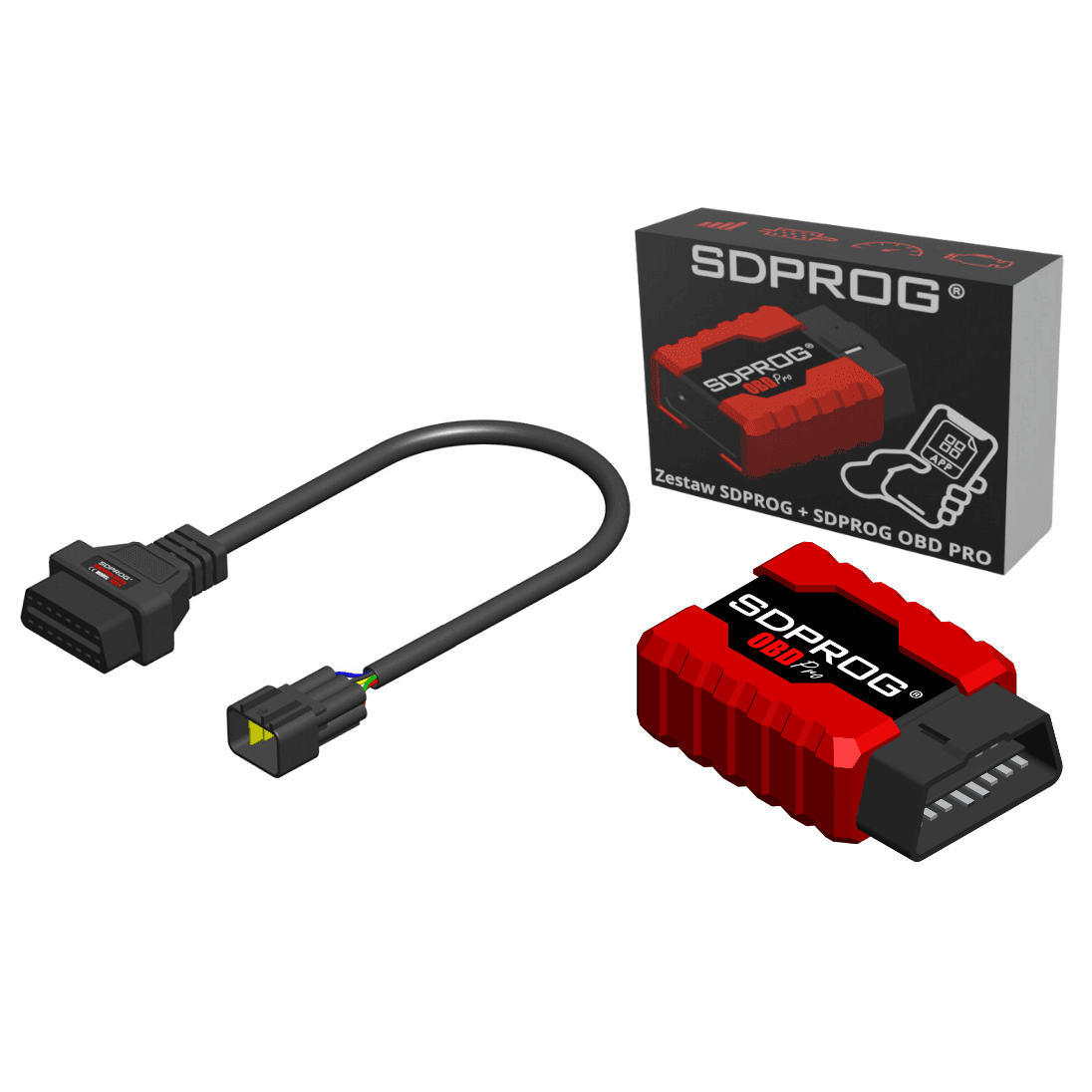 Zestaw do diagnostyki motocykli JUNAK M11, M12, M14, M16, Euro 4 / Euro 5 - interfejs SDPROG OBD PRO + licencja + SDA11