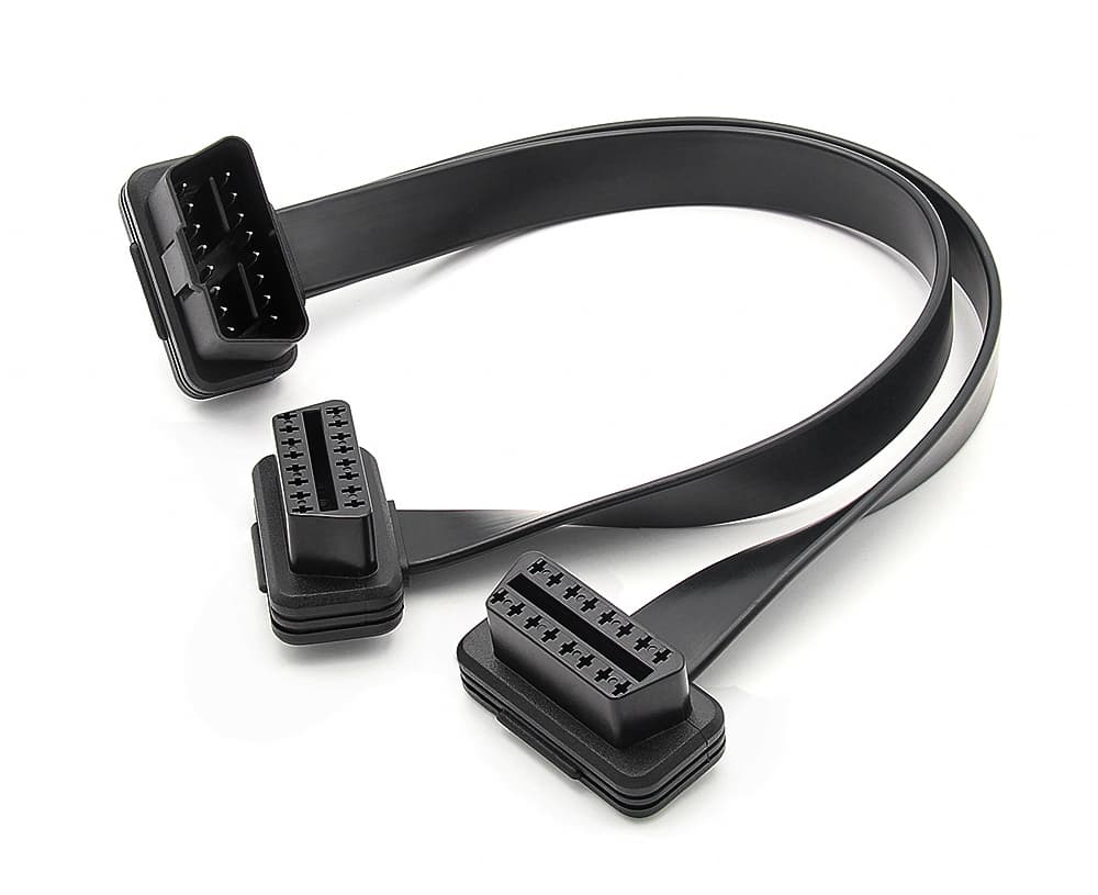 Rozgałęźnik płaski podwójny OBD-2 długość 30cm serwisowy, elastyczny kabel 16-żyłowy np. do interfejsów diagnostycznych OBD-II, GPS
