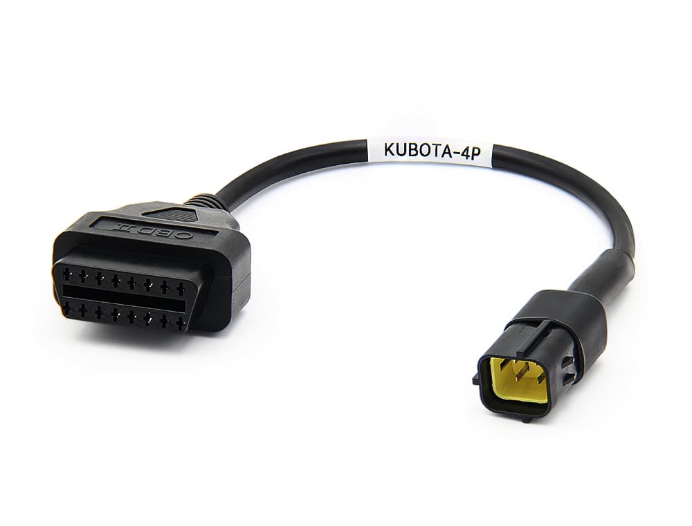 Kabel adapter KUBOTA 4-pin / OBD-2 - przejściówka do interfejsów diagnostycznych - do diagnostyki maszyn i pojazdów Kubota