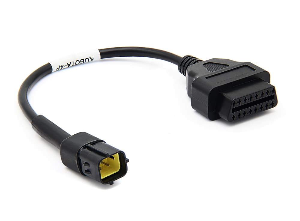 Kabel adapter KUBOTA 4-pin / OBD-2 - przejściówka do interfejsów diagnostycznych - do diagnostyki maszyn i pojazdów Kubota