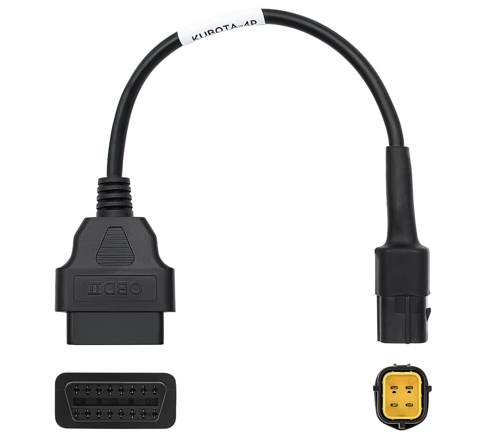 Kabel adapter KUBOTA 4-pin / OBD-2 - przejściówka do interfejsów diagnostycznych - do diagnostyki maszyn i pojazdów Kubota