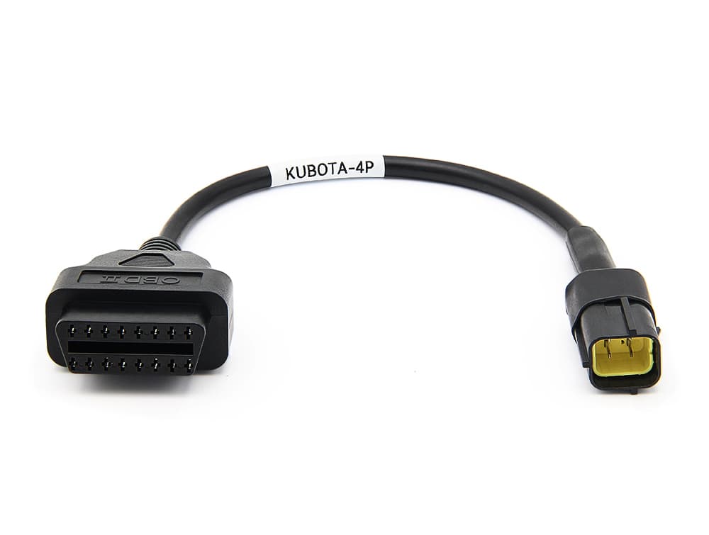 Kabel adapter KUBOTA 4-pin / OBD-2 - przejściówka do interfejsów diagnostycznych - do diagnostyki maszyn i pojazdów Kubota
