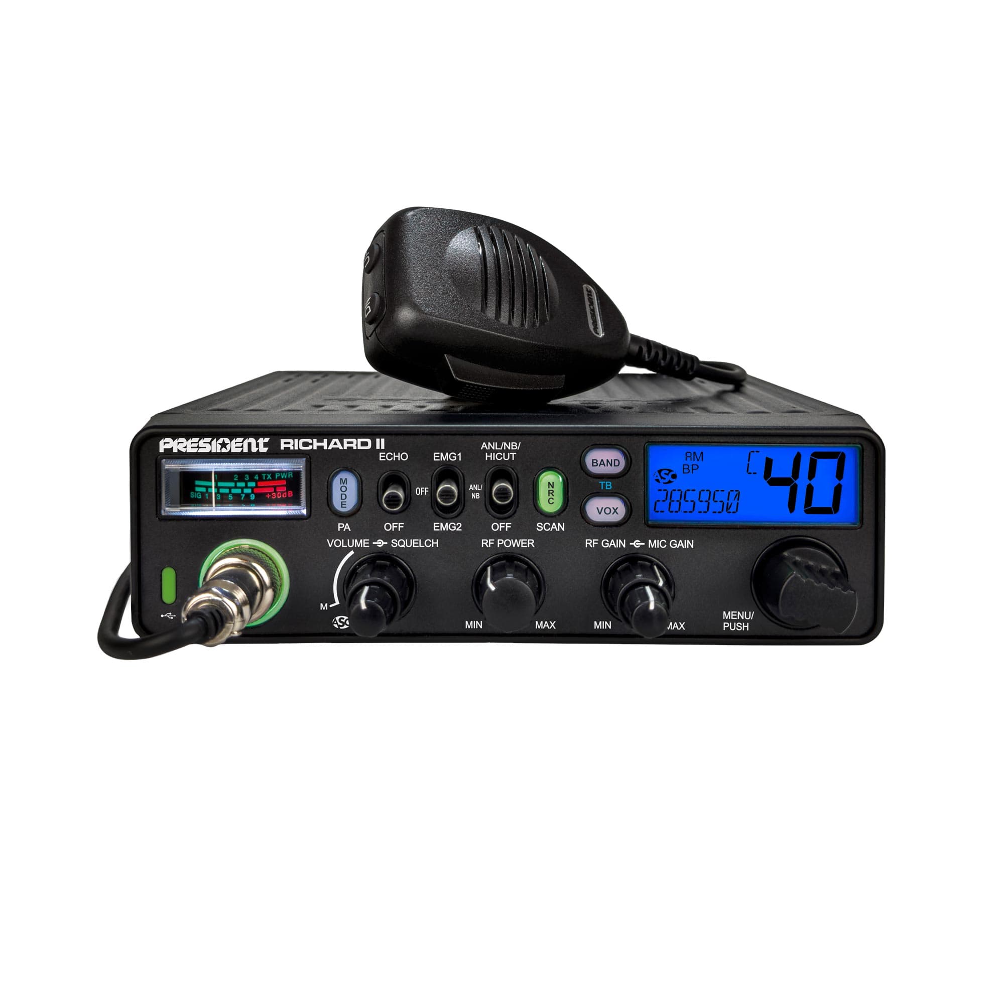 PRESIDENT RICHARD II radiotelefon amatorski 10m AM/FM 50W najnowsza wersja z NRC (President Richard 2)