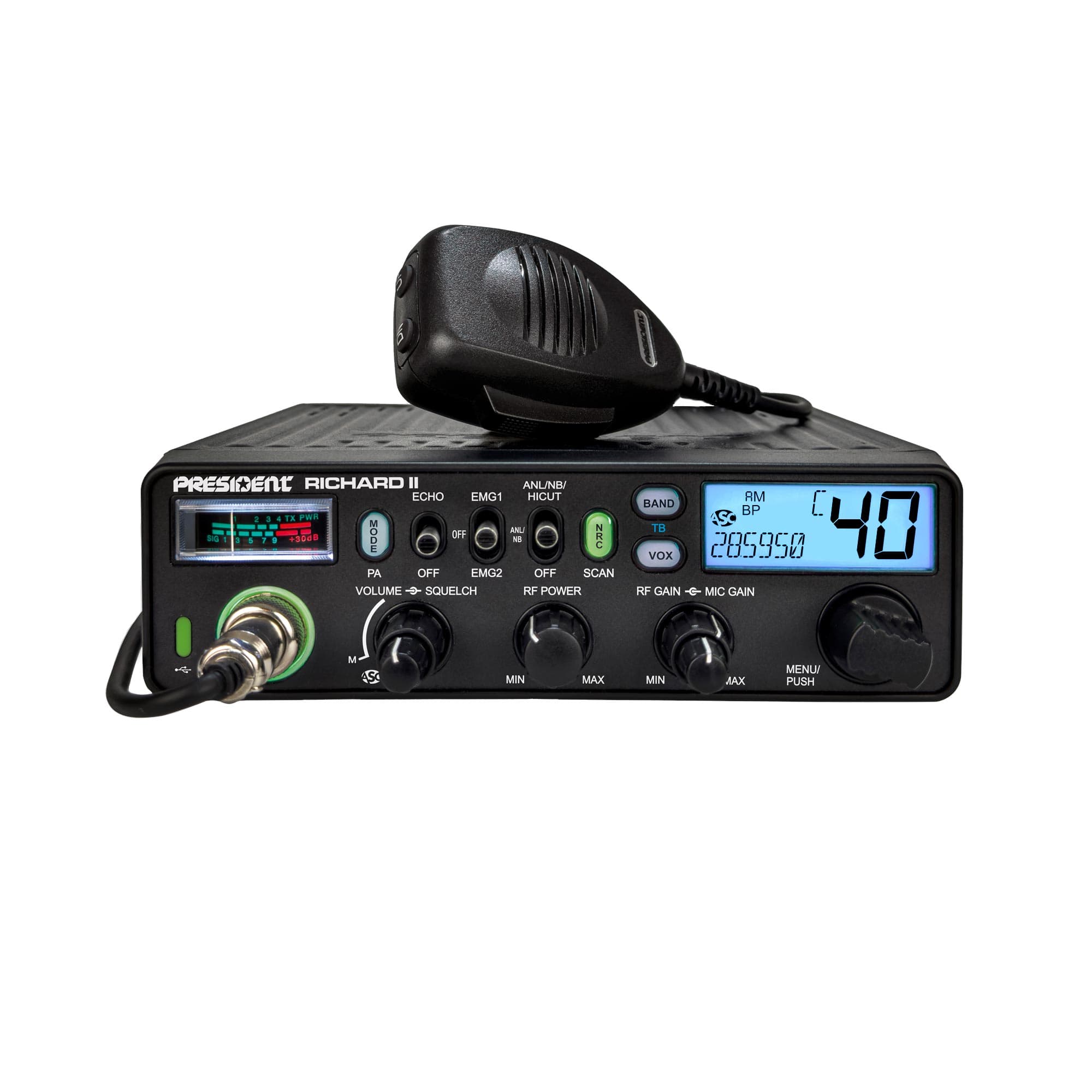 PRESIDENT RICHARD II radiotelefon amatorski 10m AM/FM 50W najnowsza wersja z NRC (President Richard 2)