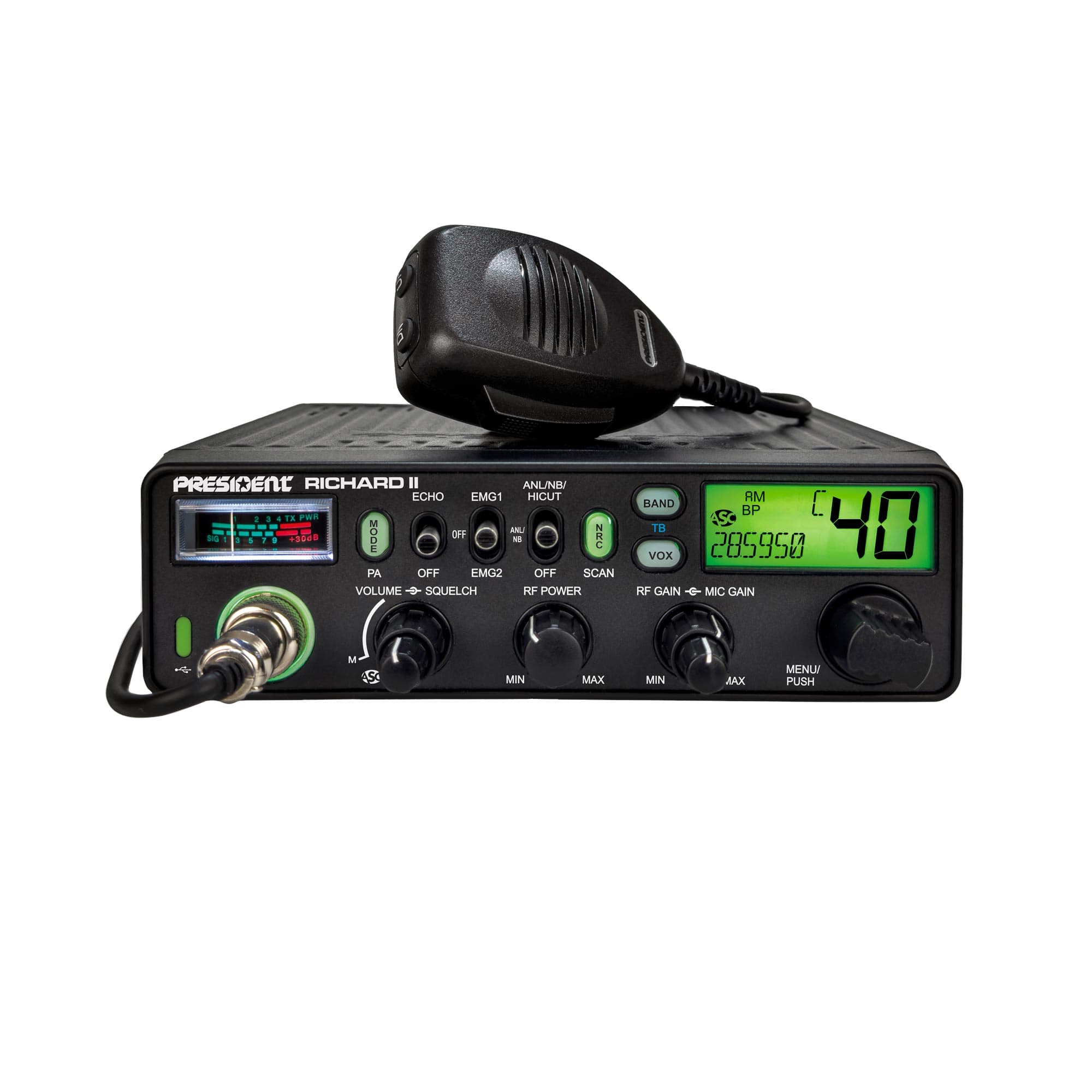 PRESIDENT RICHARD II radiotelefon amatorski 10m AM/FM 50W najnowsza wersja z NRC (President Richard 2)