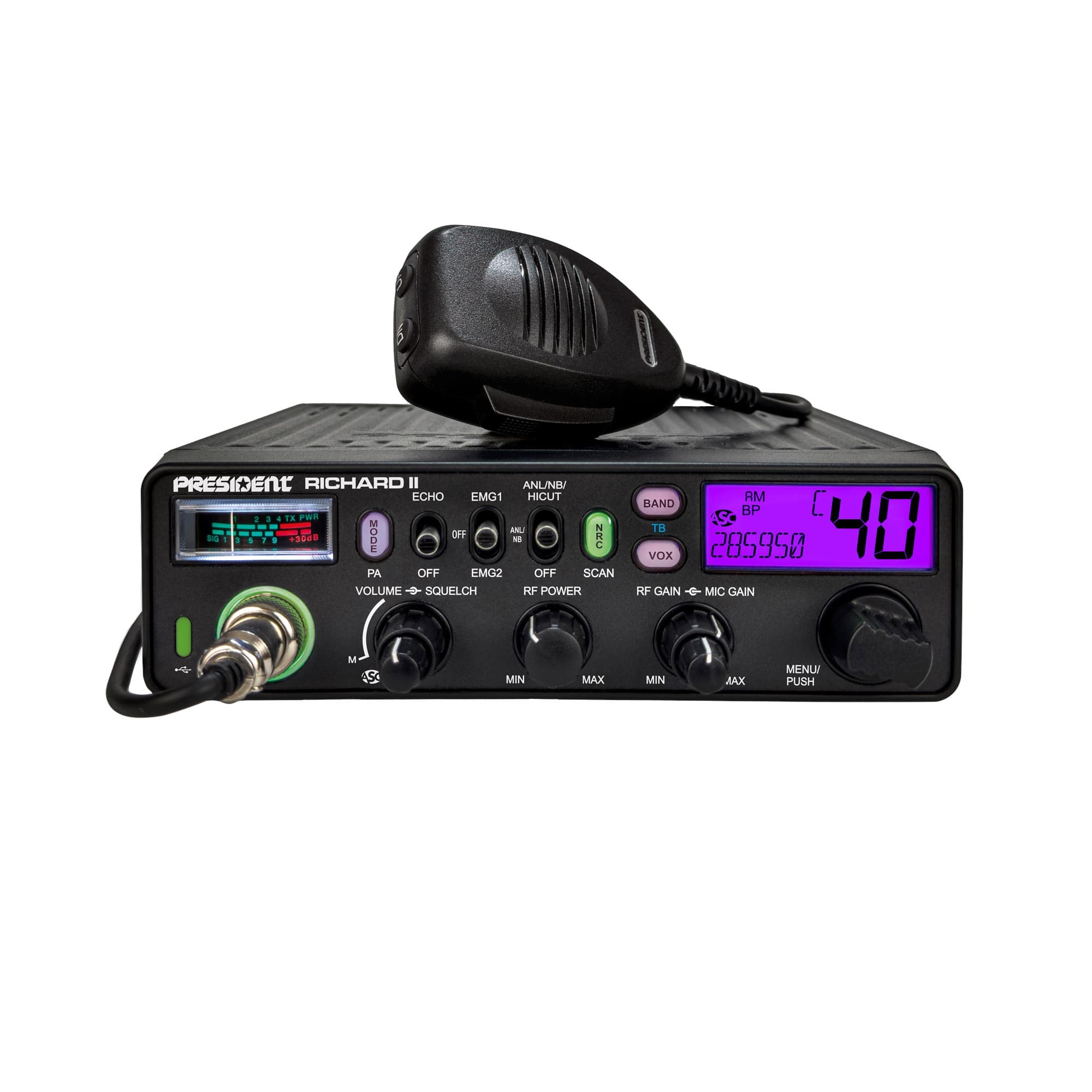 PRESIDENT RICHARD II radiotelefon amatorski 10m AM/FM 50W najnowsza wersja z NRC (President Richard 2)