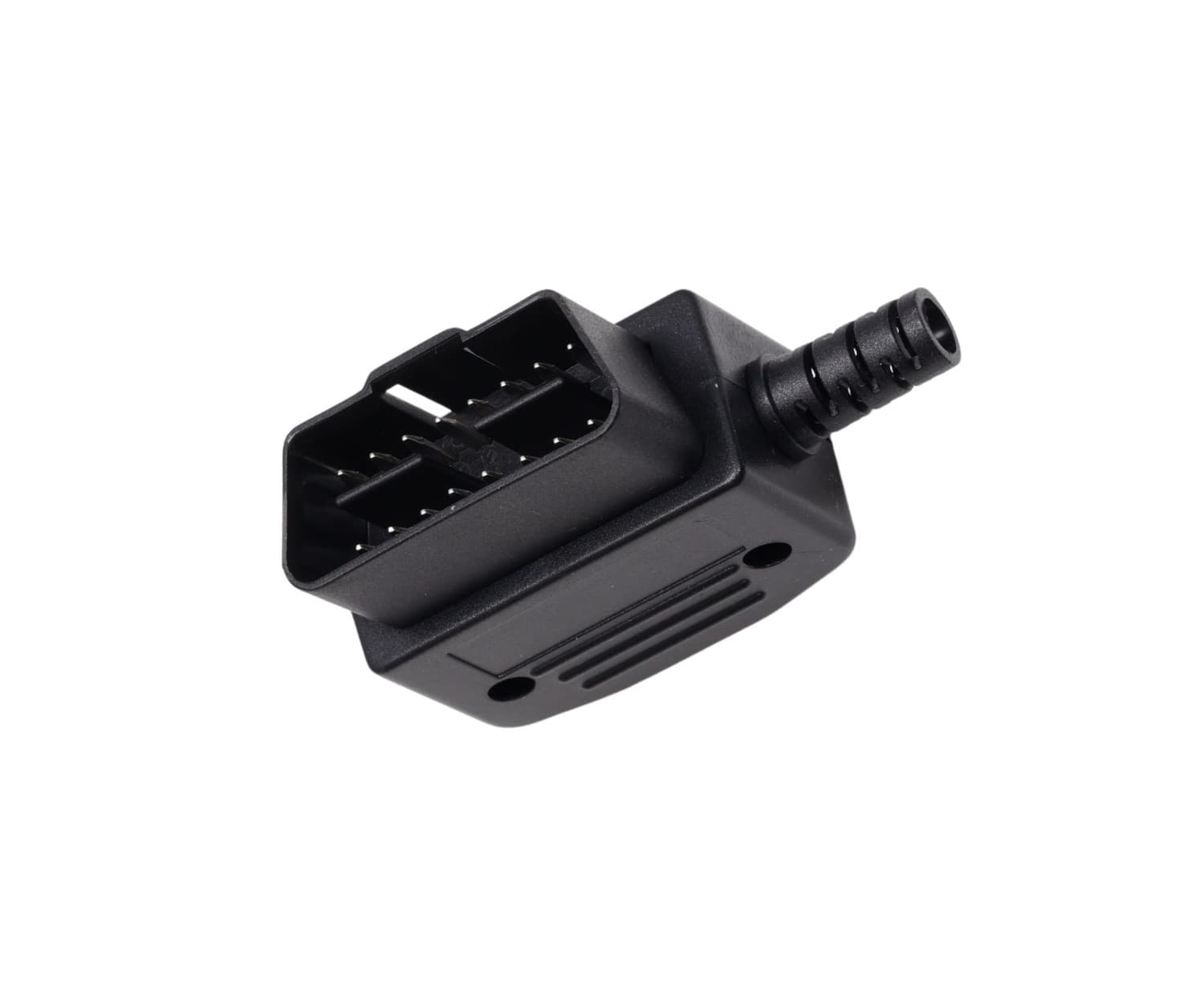 Wtyk OBD-2 kątowy 12V 24V 16-pin krótki np. do interfejsów diagnostycznych, lokalizatorów GPS (wtyk kątowy OBD-II męski)