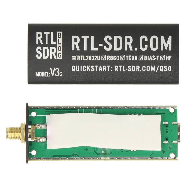 RTL-SDR RTL2832U DVB-T V3c USB-C odbiornik SDR szerokopasmowy 500kHz - 1766MHz (100% oryginał) *najnowsza wersja z USB-C* 