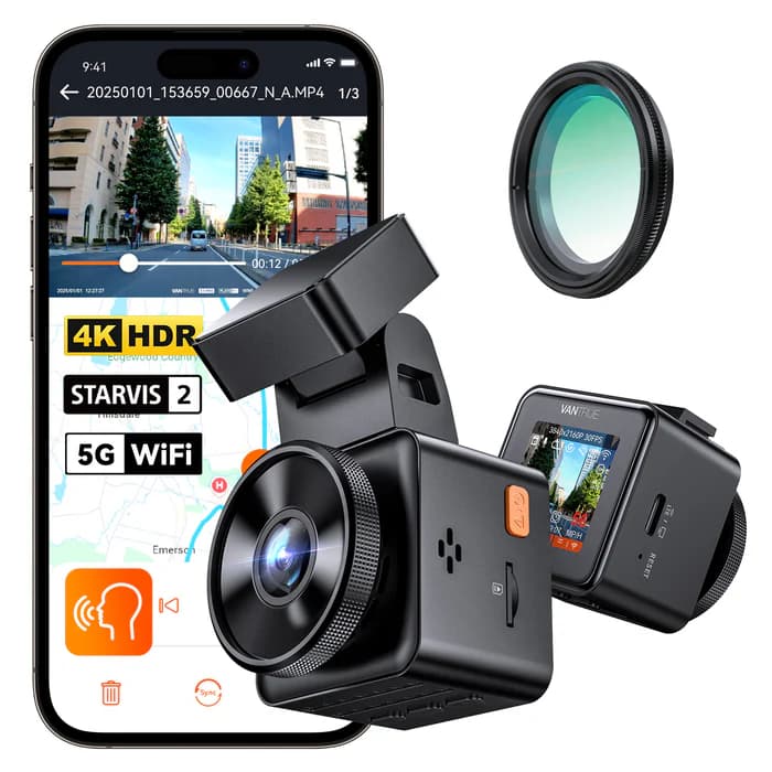 VANTRUE E1 PRO 4K Ultra HD wideorejestrator samochodowy - kamera samochodowa Vantrue Element 1 - 4K UHD, HDR, STARVIS 2