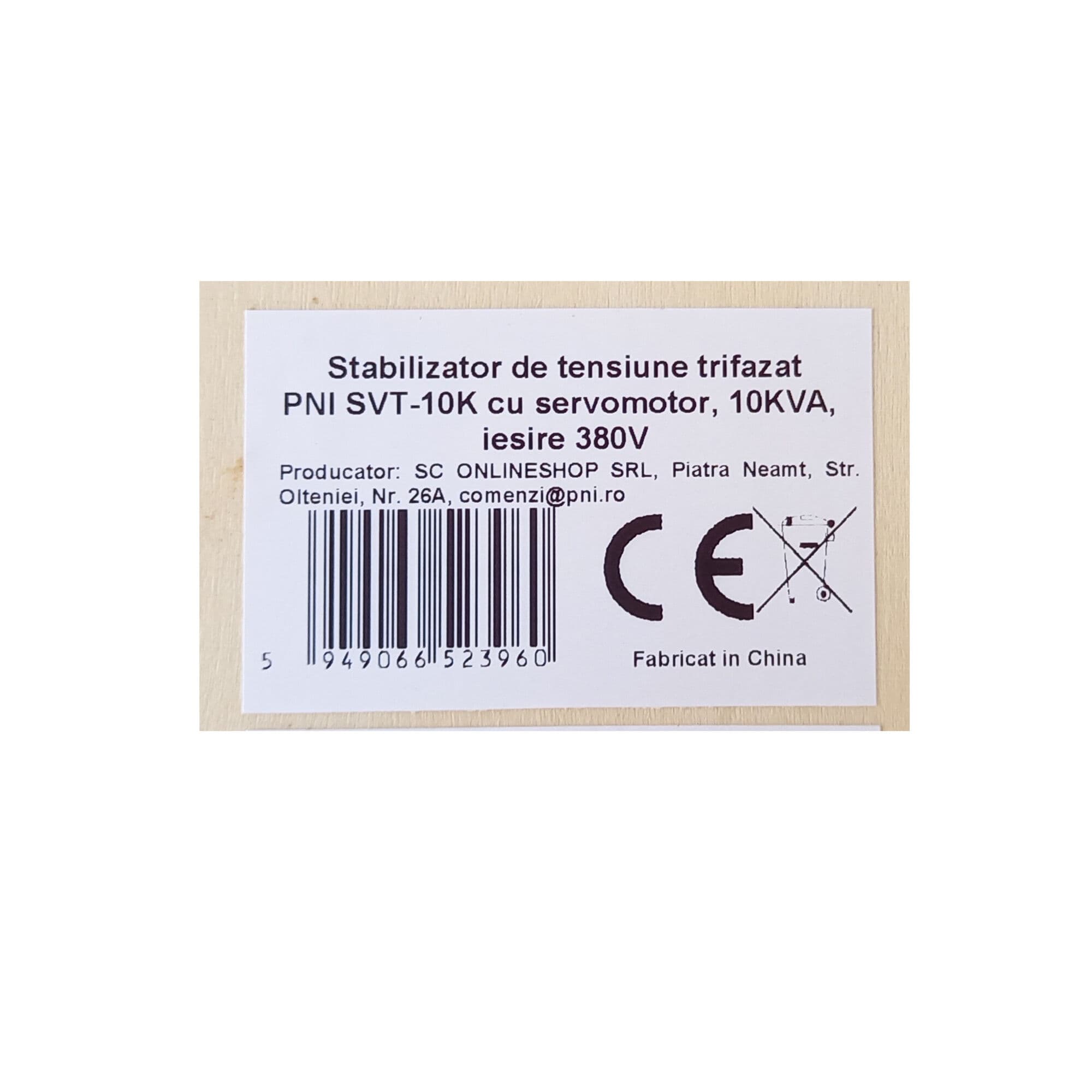 PNI SVT-10K-S 10000 3% SERVO trójfazowy automatyczny stabilizator napięcia AVR 380V 10000VA / 8000W