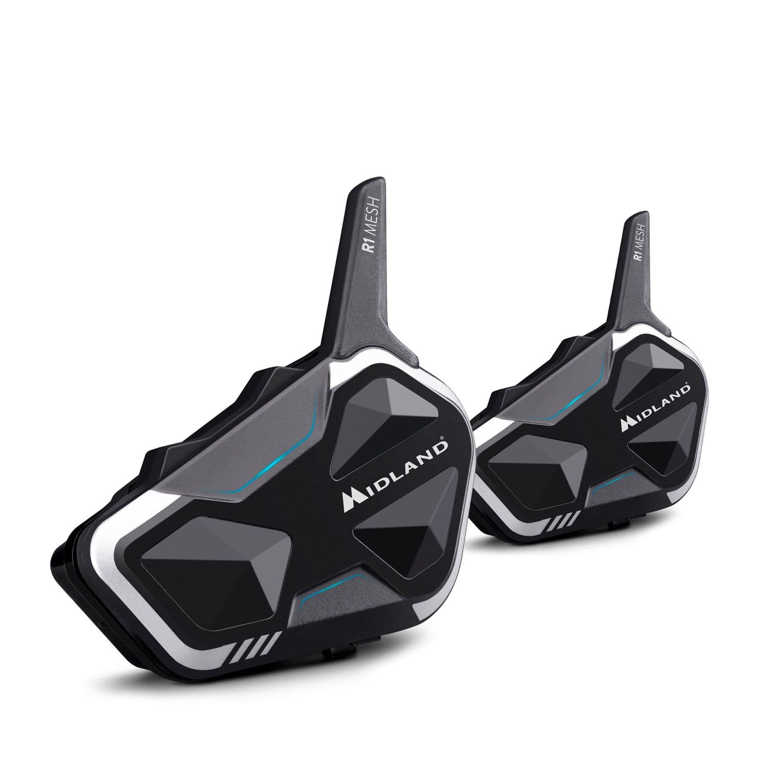 Midland R1 MESH TWIN 2x Interkom z radiem FM + słuchawki i mikrofon - interkom motocyklowy z technologią Mesh i Bluetooth
