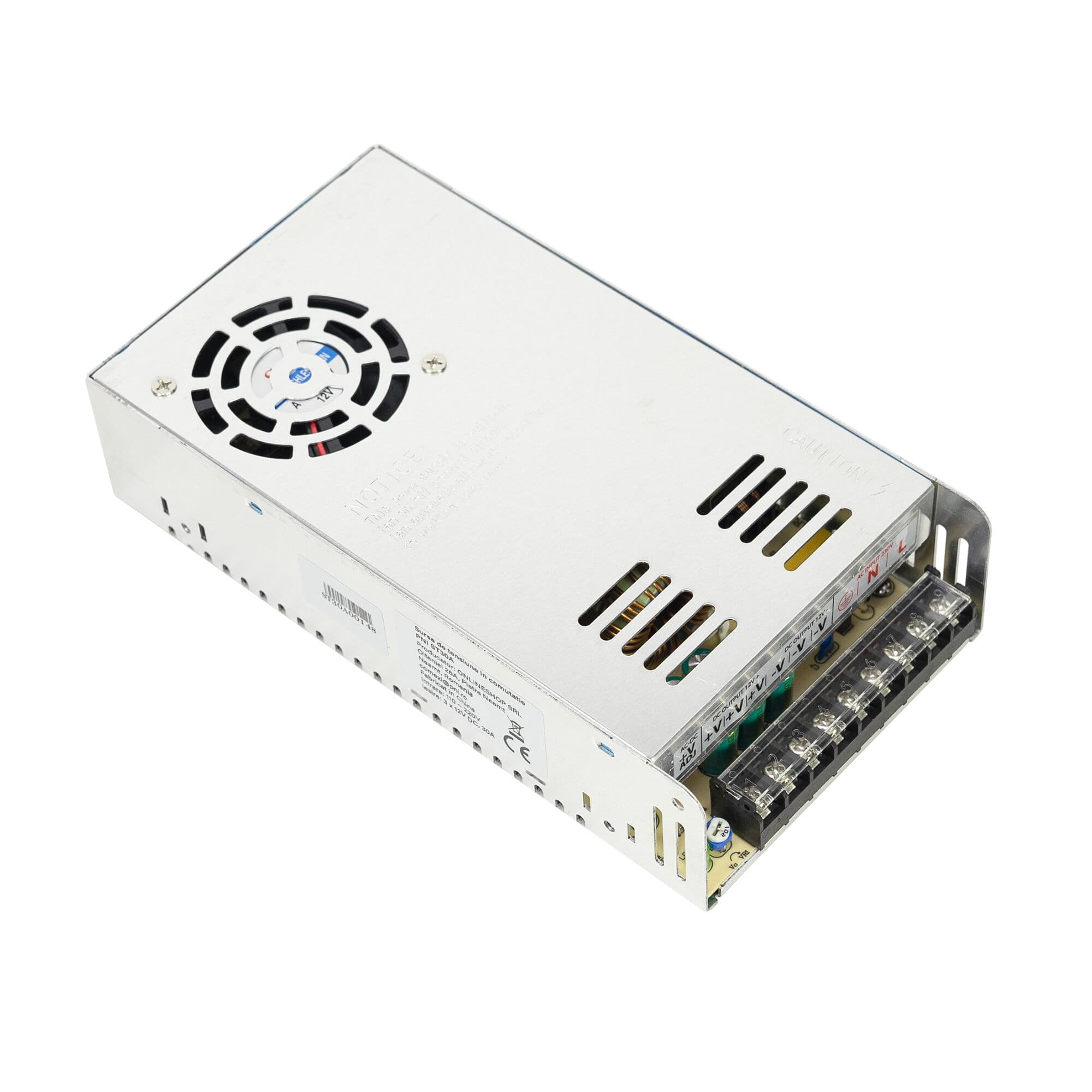 PNI ST30A zasilacz impulsowy stabilizowany 12V 30A 360W do monitoringu CCTV, LED, alarmu, automatyki, kamer IP, rejestratorów DVR