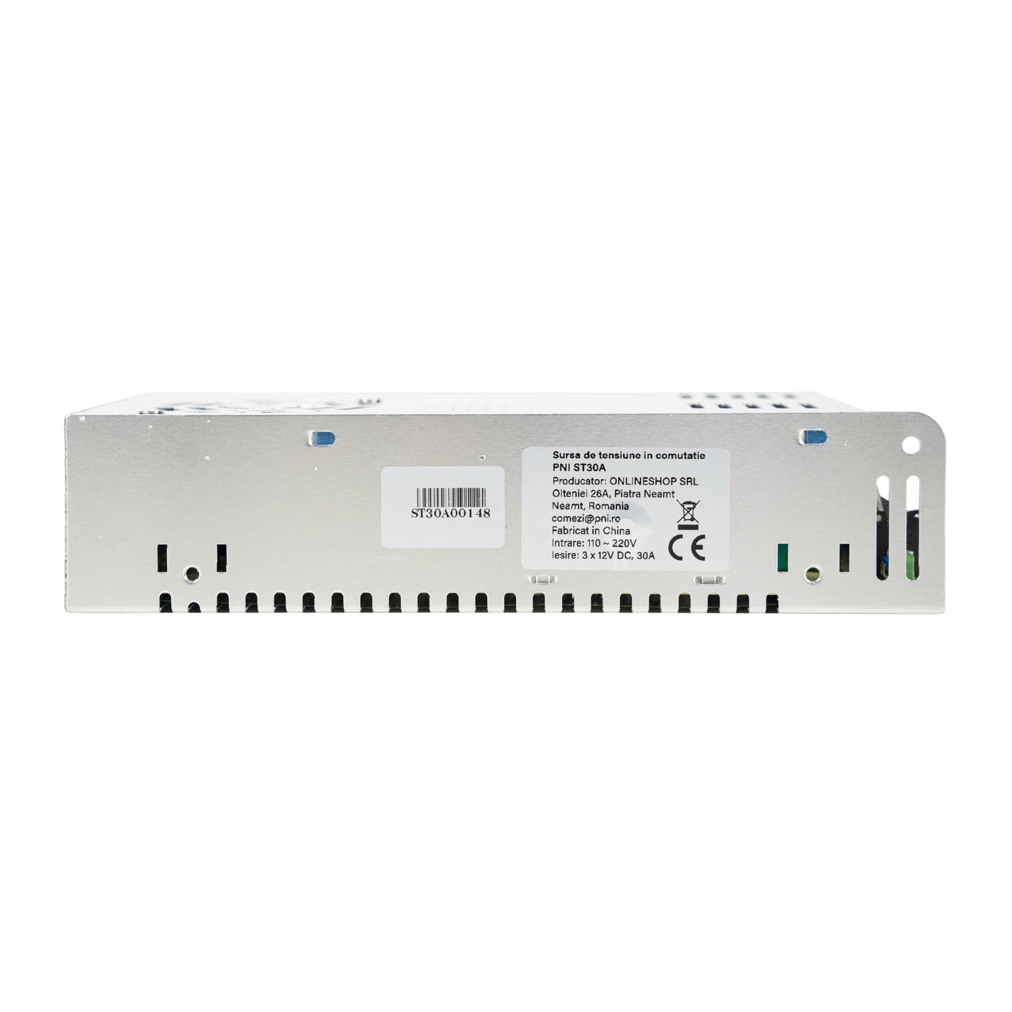 PNI ST30A zasilacz impulsowy stabilizowany 12V 30A 360W do monitoringu CCTV, LED, alarmu, automatyki, kamer IP, rejestratorów DVR