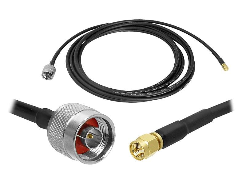 Kabel niskostratny H-155 długość 5m + zamontowane wtyki N / SMA (okablowanie H155 do anten HF / VHF / UHF / skanery SDR / LTE / WLAN)