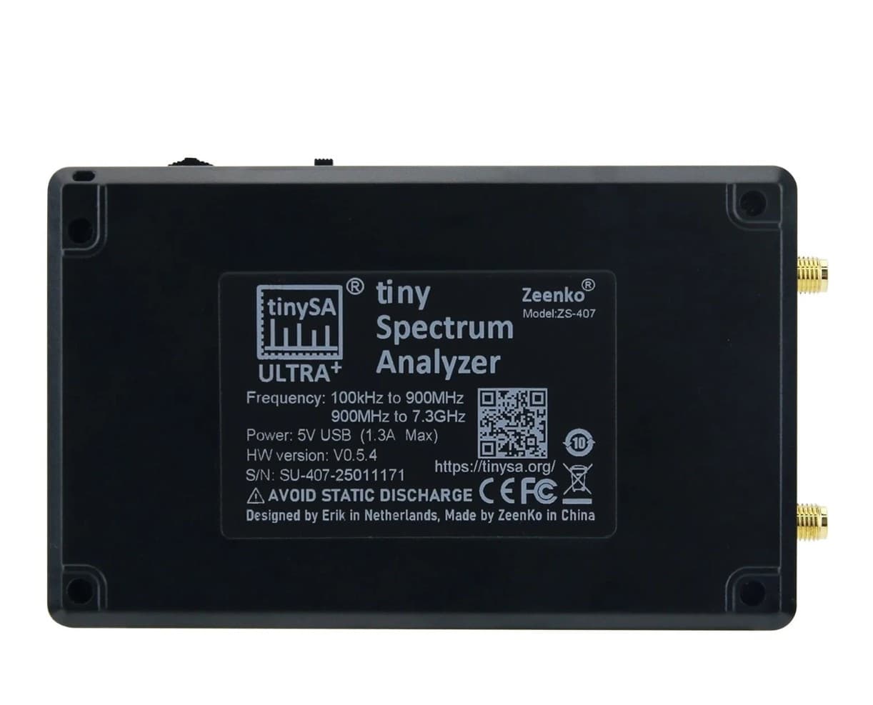 TinySA Ultra+ ZS-407 przenośny analizator widma 100kHz-7,3GHz, generator sygnału, duży wyświetlacz 4"