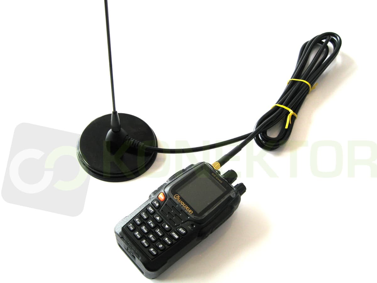 Nagoya UT-308 SMA 55cm Antena samochodowa VHF/UHF do duobandera, skanera (np. Icom IC-R6, AOR AR-MINI) mocny magnes