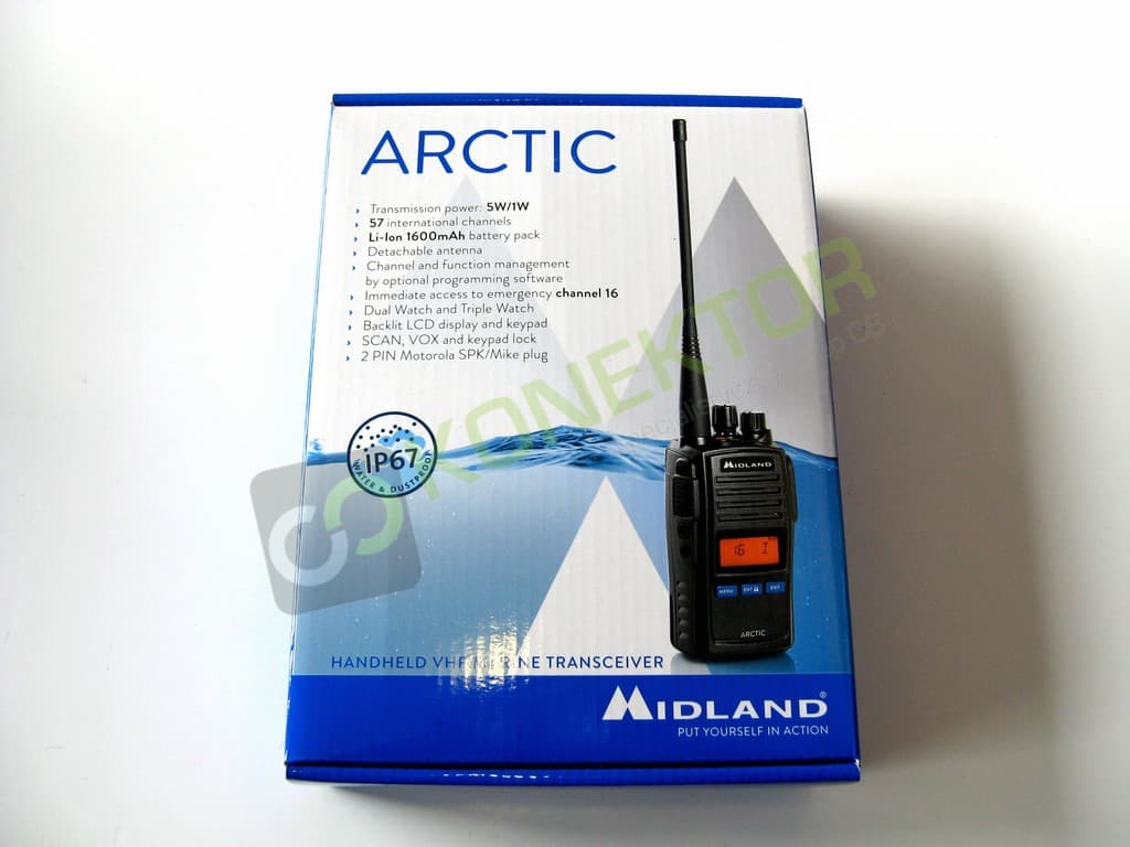 Midland Arctic ręczny radiotelefon morski VHF WODOODPORNY IP67 moc 5W POLSKA DYSTRYBUCJA