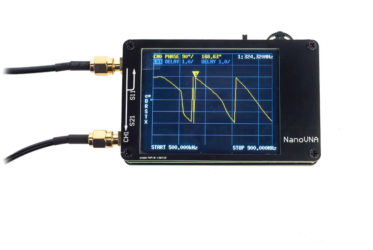 NanoVNA H najmniejszy analizator antenowy 50kHz - 1500MHz KF CB VHF UHF / dotykowy wyświetlacz 2.8" - najnowsza wersja H (NanoVNA-H)