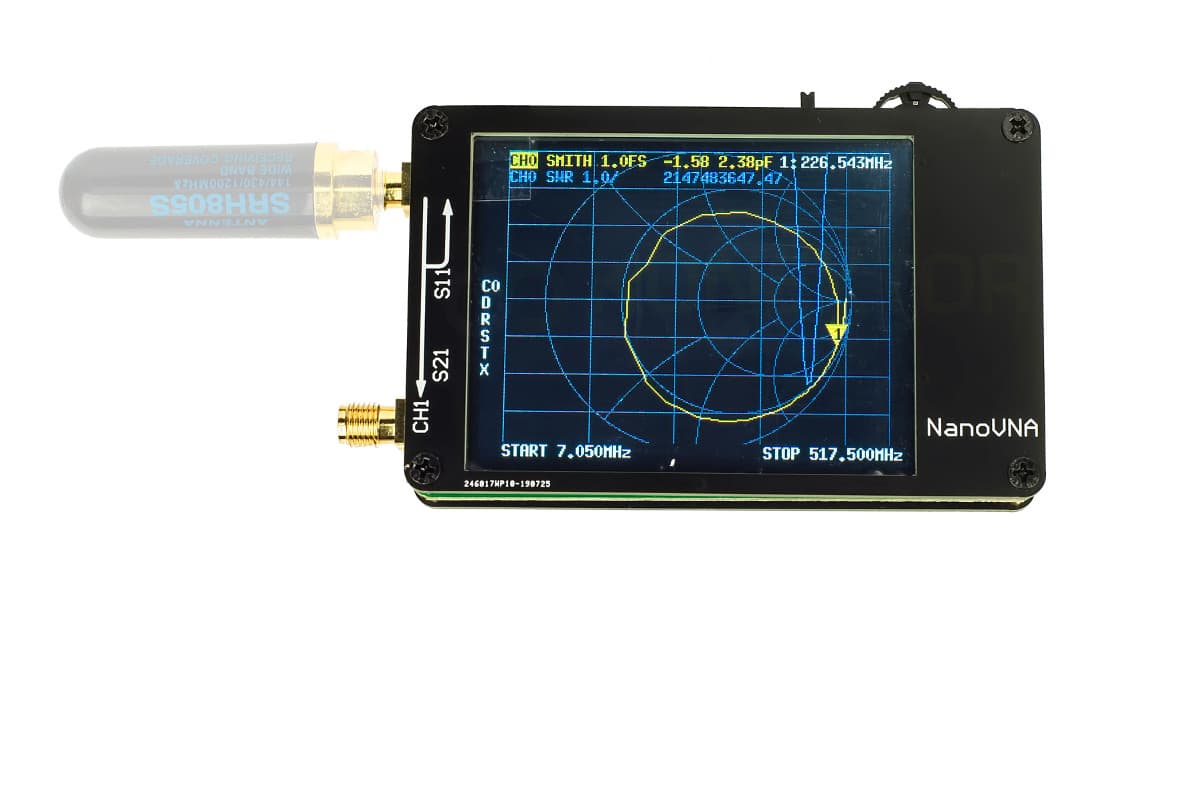 NanoVNA H najmniejszy analizator antenowy 50kHz - 1500MHz KF CB VHF UHF / dotykowy wyświetlacz 2.8" - najnowsza wersja H (NanoVNA-H)