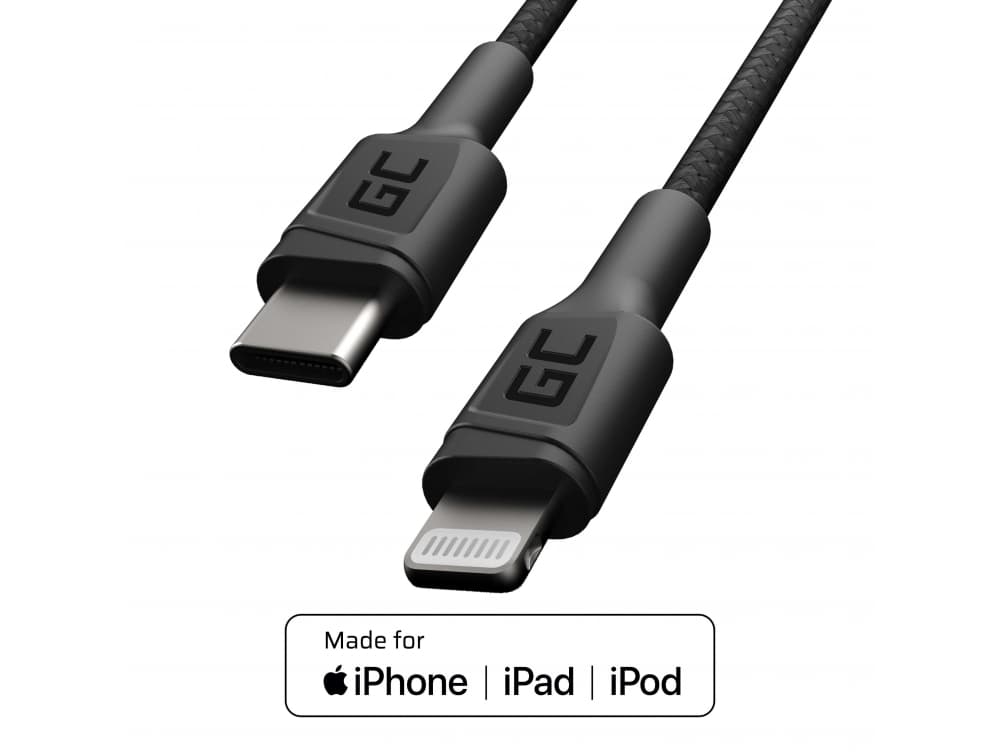 Kabel zasilający USB-C Lightning 100cm Apple iPhone iPad MacBook SUPERJAKOŚĆ GC Power Stream