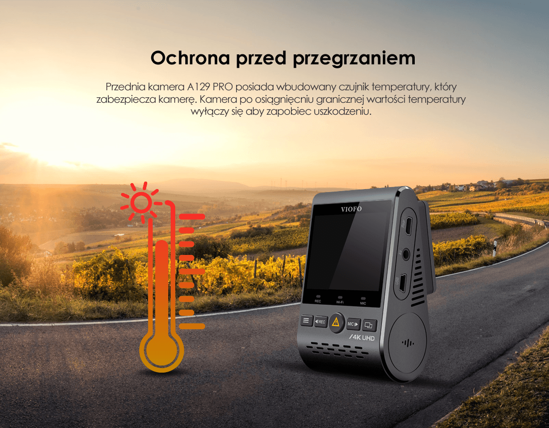 Viofo A129 PRO G dyskretna kamera samochodowa 4K z GPS, Sony Starvis, G-sensor, mikrofon, Wi-Fi, BT - Łódź, Zbąszyńska 2