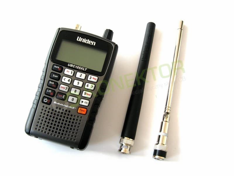 Skaner UNIDEN UBC125XLT + dodatkowa antena teleskopowa 60cm Nagoya NA-707 BNC (CB radio, pasmo lotnicze+wojskowe, UHF, VHF) UBC 125 XLT