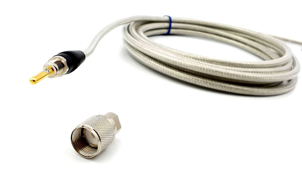 Okablowanie Nagoya RC-5MS EU/CB - supercienki kabel 35cm + niskostratny 465cm (stopka PL + 5m kabla, wtyk UC-1 do radia)