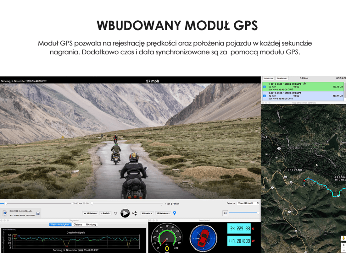 Kamera motocyklowa VIOFO MT1 rejestrator jazdy 2CH Full HD 1080p / WiFi / GPS - Łódź ul. Zbąszyńska 2