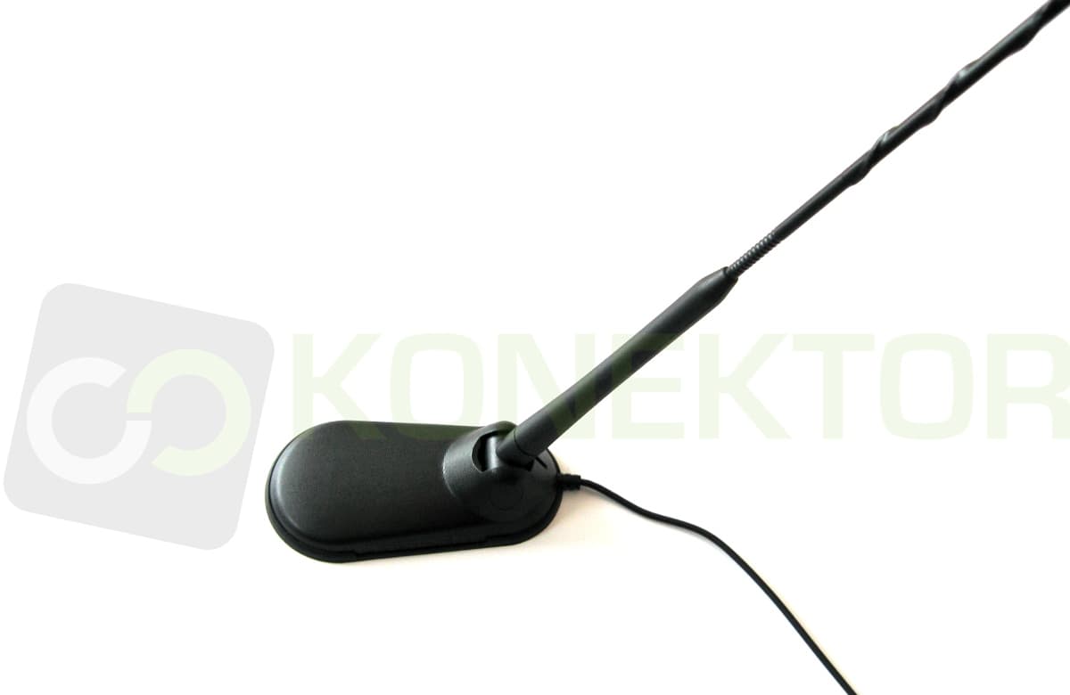 President New York antena CB 52cm - wersja z dłuższym kablem 6m - dyskretny wygląd jak antena FM, super mocny magnes (President Virginia z pochyleniem)