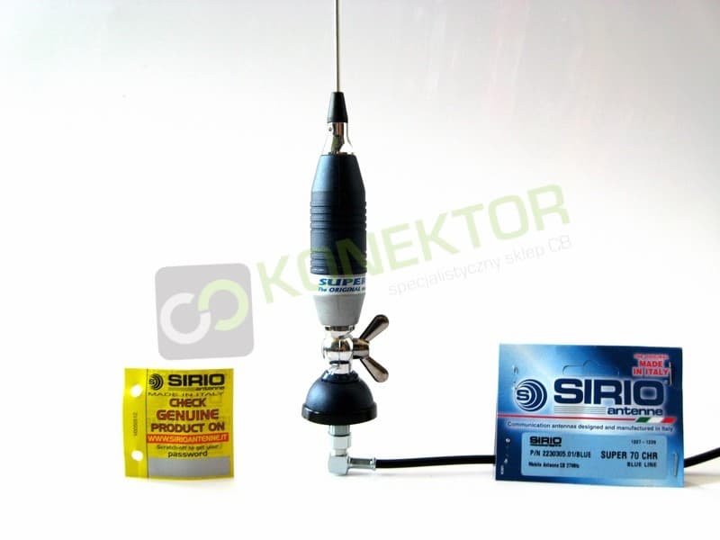 SIRIO SUPER 70 Antena CB 70cm kabel 4m + UCHWYT KLAPOWY SF-40