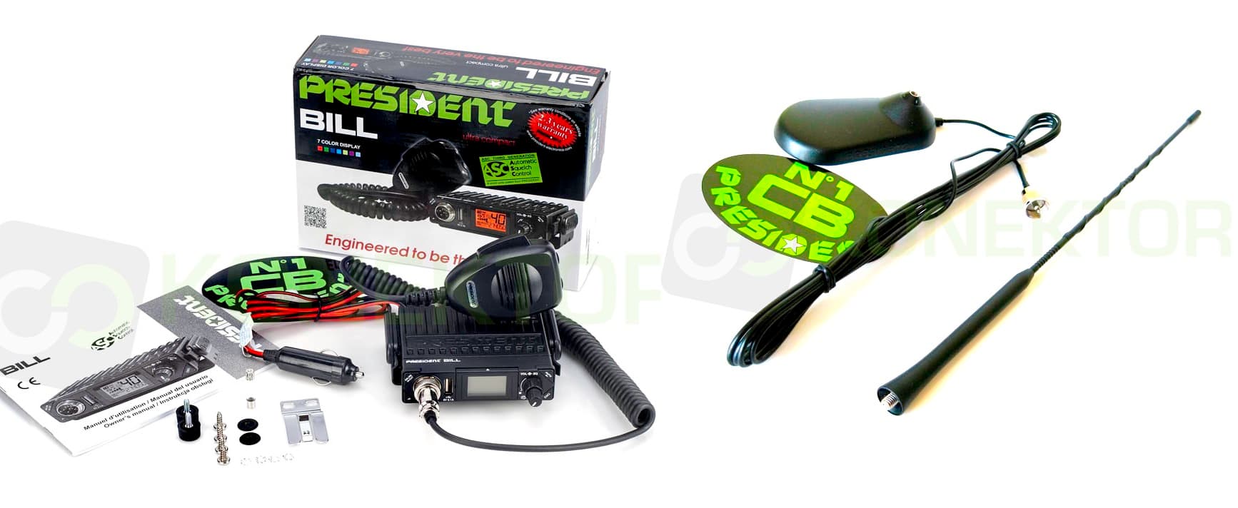 President Bill + antena CB Virginia 50cm dyskretny zestaw CB radio