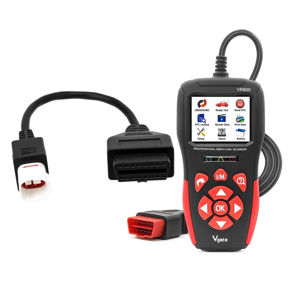 Diagnostyka motocykli Yamaha szyna CAN - Zestaw skaner błędów Vgate VR800 z językiem polskim + adapter 4-pin