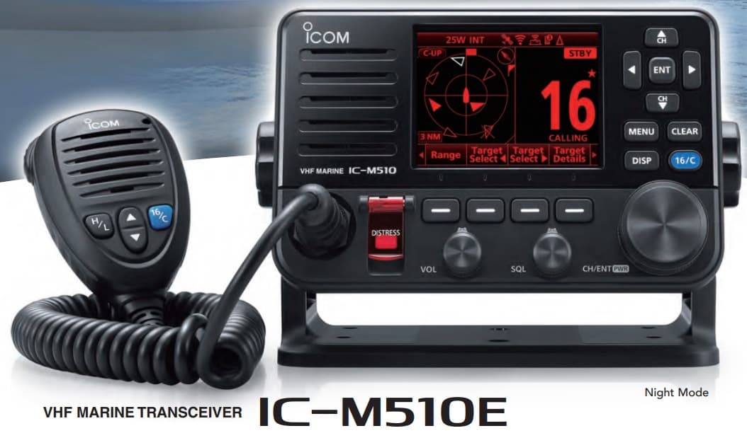 Icom IC-M510E AIS stacjonarny radiotelefon morski z GPS, DSC, ATIS, WiFI, duża moc 25W, IP68 Made in Japan