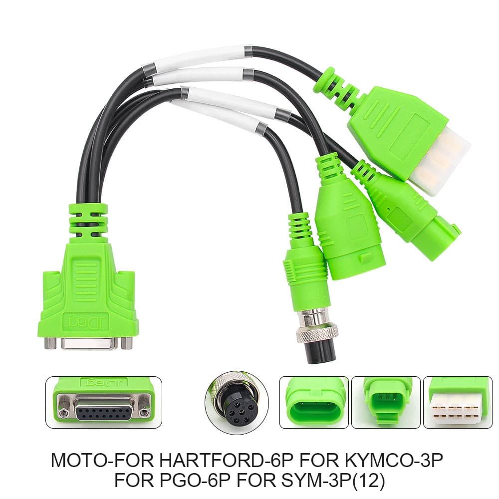 JDiag M100 Pro uniwersalny skaner diagnostyczny OBD-2 do motocykli (funkcja testera baterii, adaptery w zestawie)