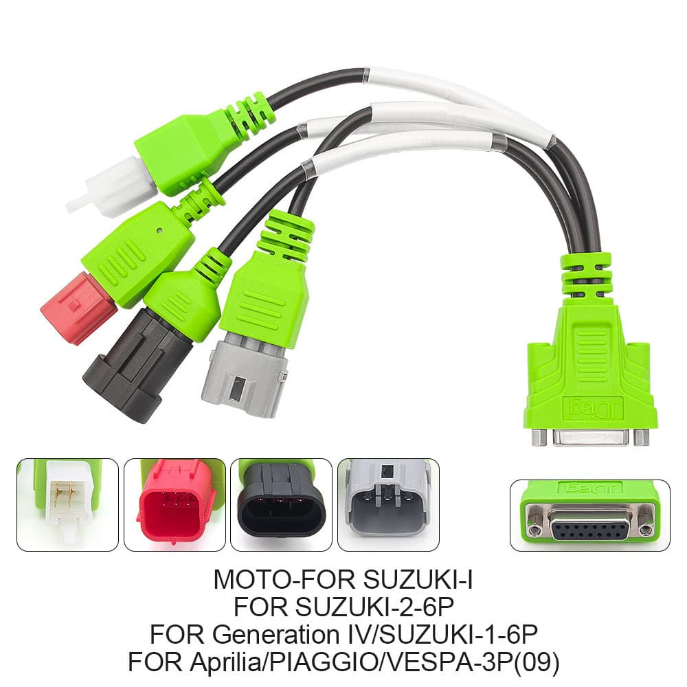 JDiag M100 Pro uniwersalny skaner diagnostyczny OBD-2 do motocykli (funkcja testera baterii, adaptery w zestawie)