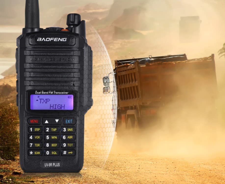 BAOFENG UV-9R Plus radiotelefon ręczny 8W VHF/UHF 136-174/400-520MHz wodoszczelny norma IP-68 WOPR, budowy (jak Baofeng T-57)