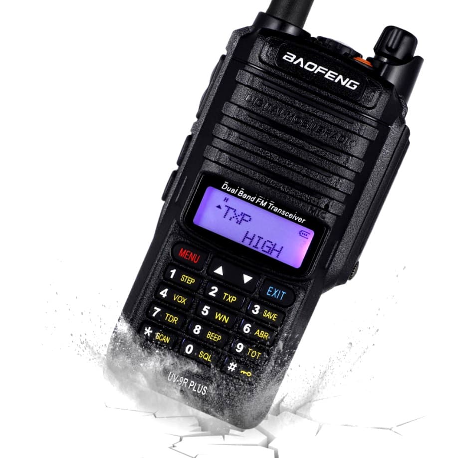 BAOFENG UV-9R Plus radiotelefon ręczny 8W VHF/UHF 136-174/400-520MHz wodoszczelny norma IP-68 WOPR, budowy (jak Baofeng T-57)