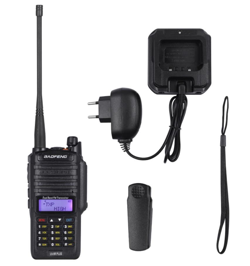 BAOFENG UV-9R Plus radiotelefon ręczny 8W VHF/UHF 136-174/400-520MHz wodoszczelny norma IP-68 WOPR, budowy (jak Baofeng T-57)