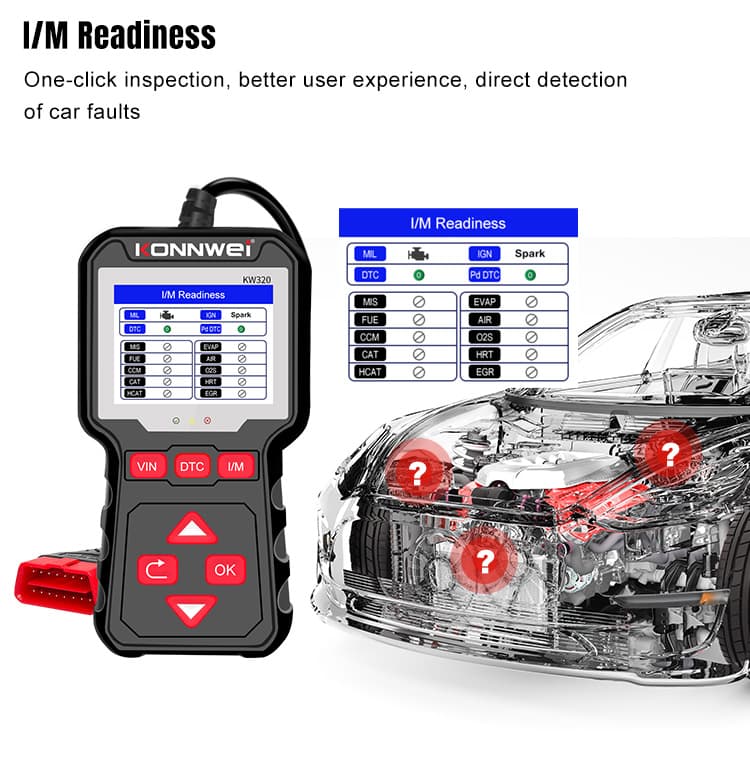 Konnwei KW320 skaner interfejs diagnostyczny OBD-2 *** POLSKIE MENU *** - odczyt/kasowanie błędów (np. check engine), uniwersalny, samochody od 2001