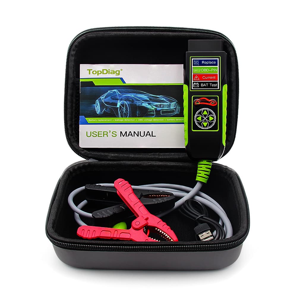 TOPDIAG BT400 PowerTool 4 in1 samochodowy tester zasilania (test baterii, podtrzymanie napięcia, piny OBD2, pobór prądu), POLSKIE MENU