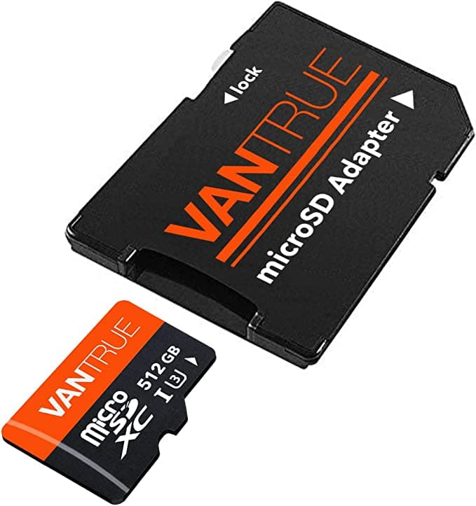 Zestaw VANTRUE E3 + karta pamięci 512GB + moduł zasilania - potrójny wideorejestrator samochodowy (1944P+1080P+1080P 30FPS) 