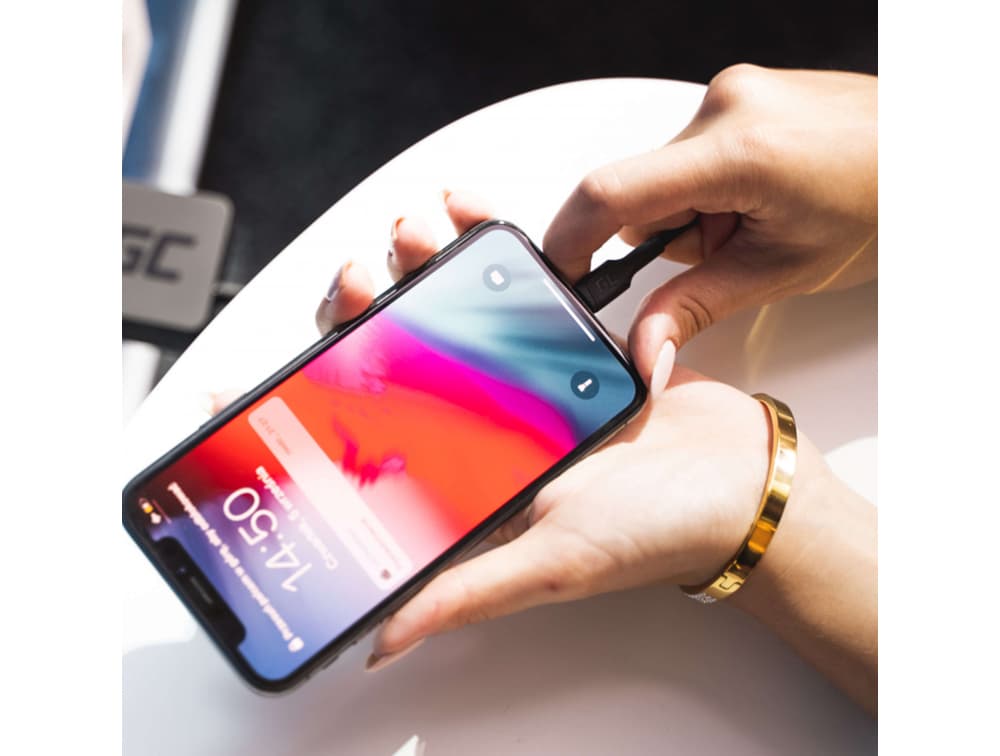 Zestaw trzech kabli GC RAY 30,120, 200cm przewody zasilające USB-A / Lightning - LED nylonowe wytrzymałe SUPERJAKOŚĆ Apple Iphone, Ipad, Airpods