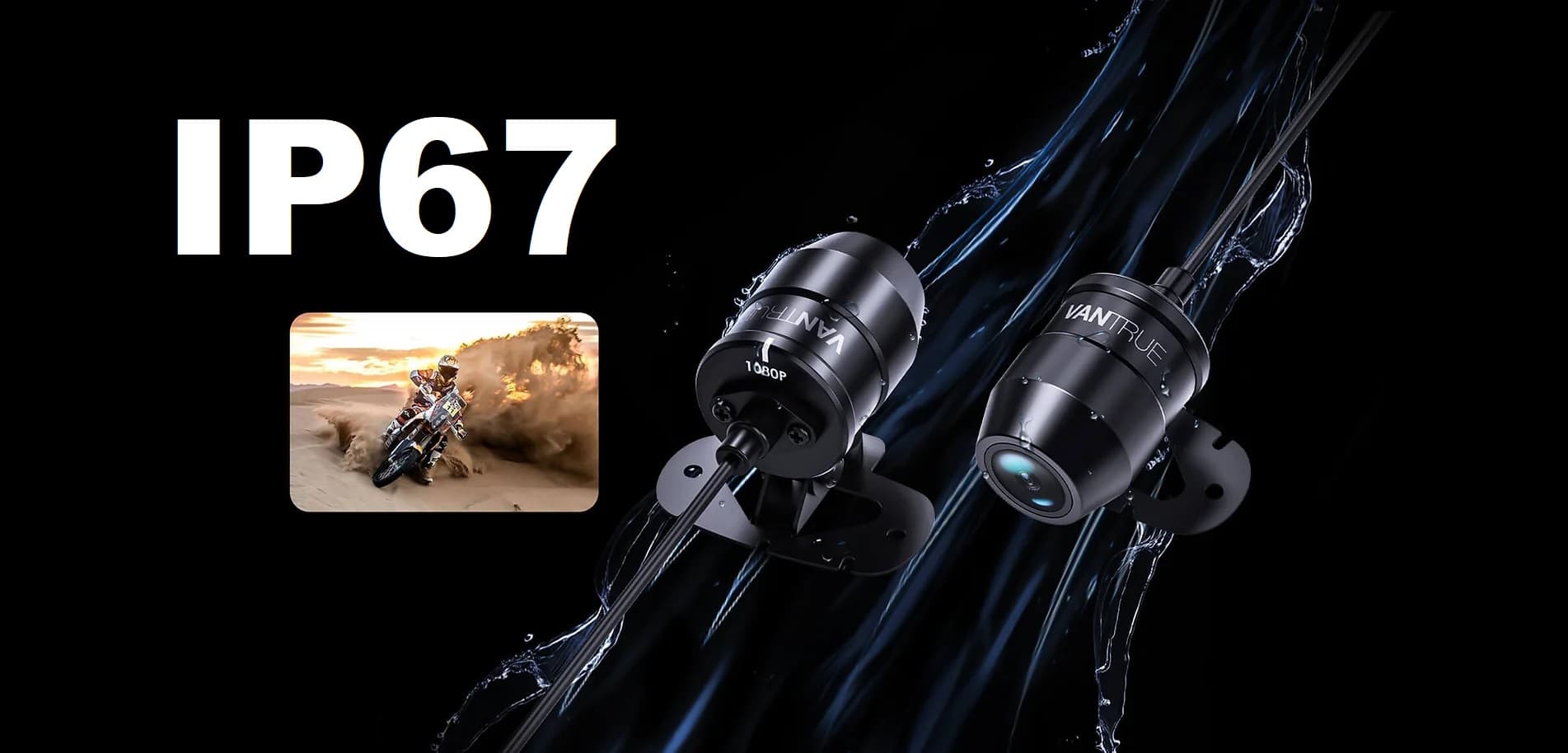 Vantrue Falcon 1 F1 kamera motocyklowa - rejestrator jazdy 2CH 4K + Full HD 1080p / WiFi / GPS