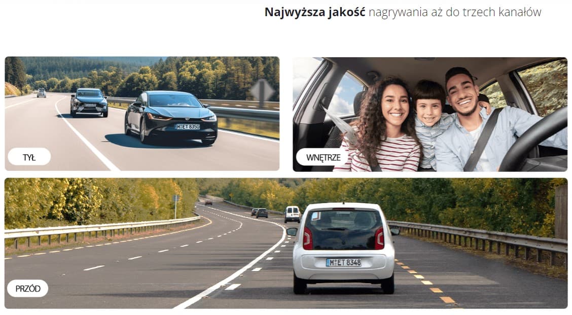 Viofo A229 Plus 3CH dyskretna kamera samochodowa przód 2K + tył 2K + wnętrze 1080P, GPS, Sony Starvis 2, G-sensor, mikrofon, Wi-Fi, BT