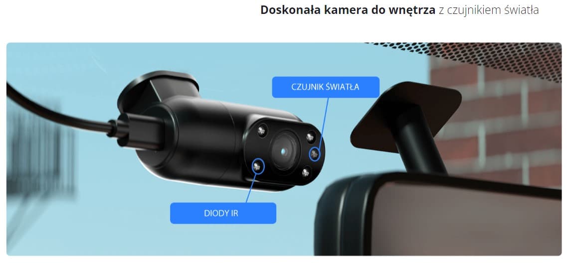 Viofo A229 Plus 3CH dyskretna kamera samochodowa przód 2K + tył 2K + wnętrze 1080P, GPS, Sony Starvis 2, G-sensor, mikrofon, Wi-Fi, BT