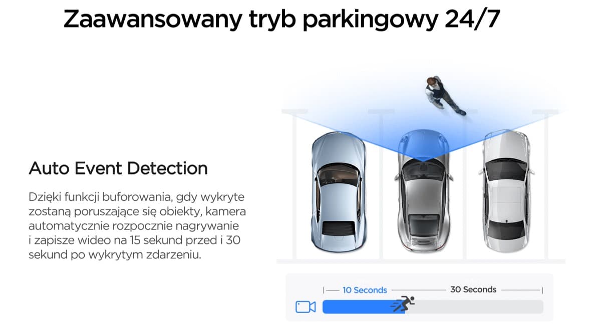 Viofo A229 Plus dyskretna kamera samochodowa przód 2K GPS, Sony Starvis 2, G-sensor, mikrofon, Wi-Fi, BT