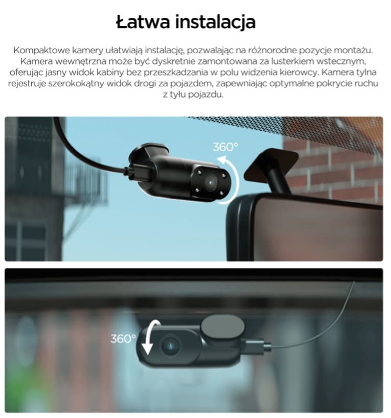 Viofo A229 Plus 3CH dyskretna kamera samochodowa przód 2K + tył 2K + wnętrze 1080P, GPS, Sony Starvis 2, G-sensor, mikrofon, Wi-Fi, BT
