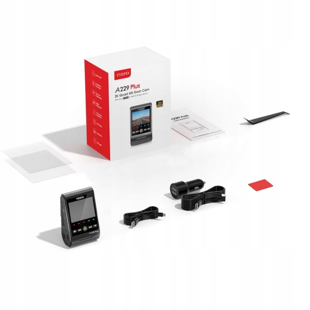 Viofo A229 Plus dyskretna kamera samochodowa przód 2K GPS, Sony Starvis 2, G-sensor, mikrofon, Wi-Fi, BT